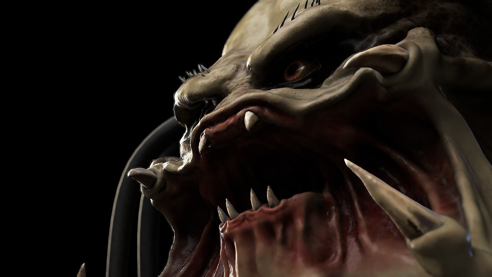 Predator head painted High-Poly 3D model_1