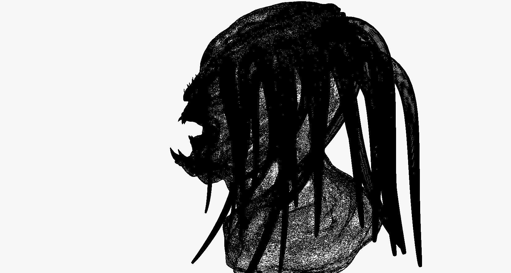 Predator head painted High-Poly 3D model_10