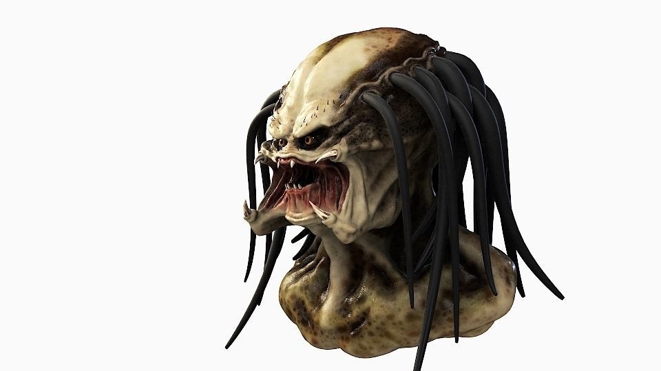 Predator head painted High-Poly 3D model_7