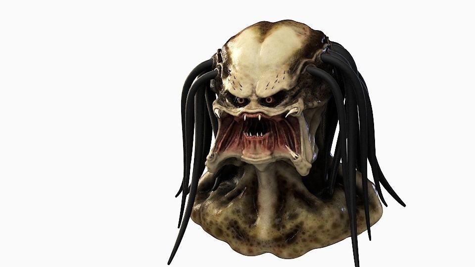 Predator head painted High-Poly 3D model_4