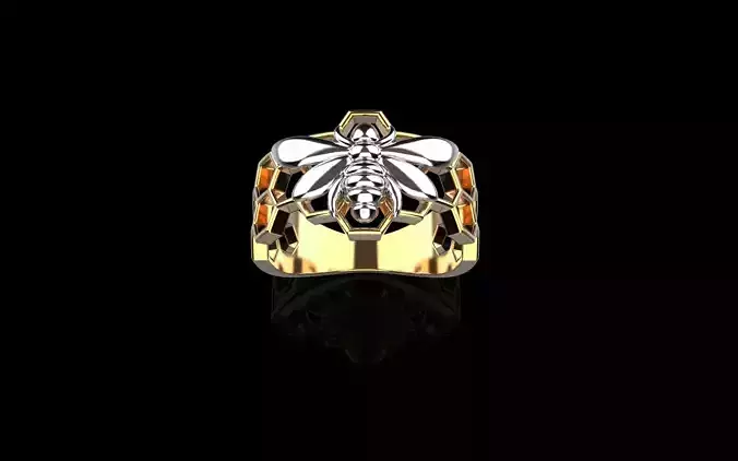 Bee on honeycomb ring model 1348