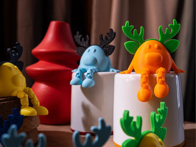 Cute Sitting Reindeer Figurine 3D print model