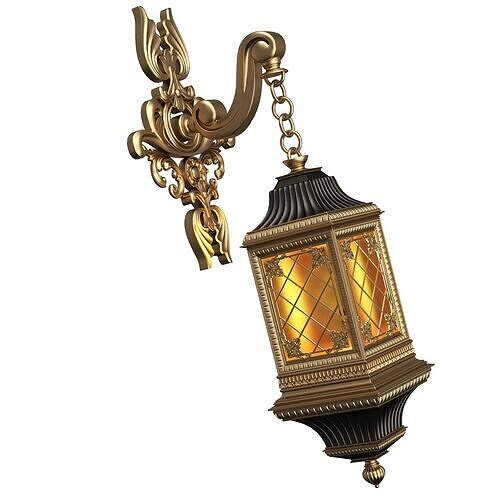 Classic Street Wall  Light 0104 Low-poly 3D model