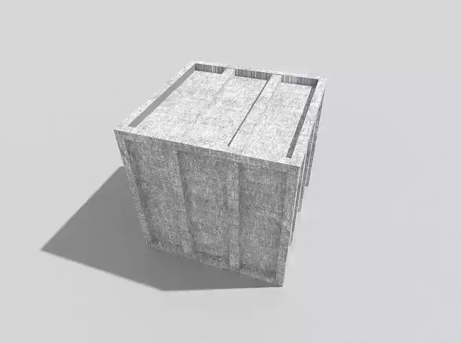 low poly metal crate