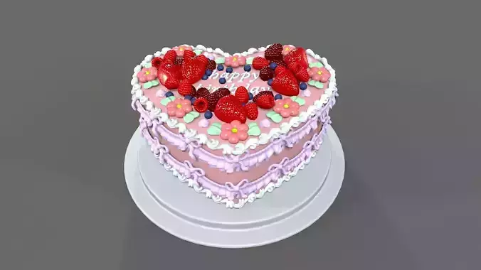 heart cake 3D model