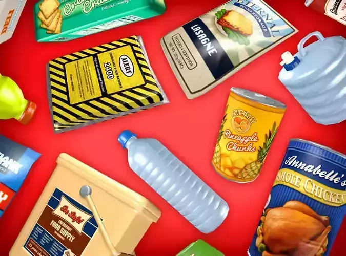 Survivalist Gourmet Pack Low-poly 3D model