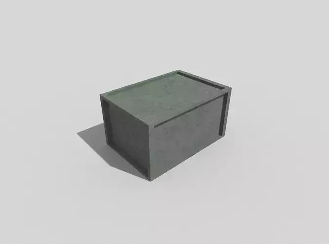 low poly metal crate