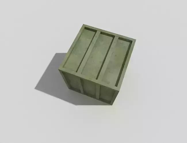 low poly metal crate Low-poly 3D model