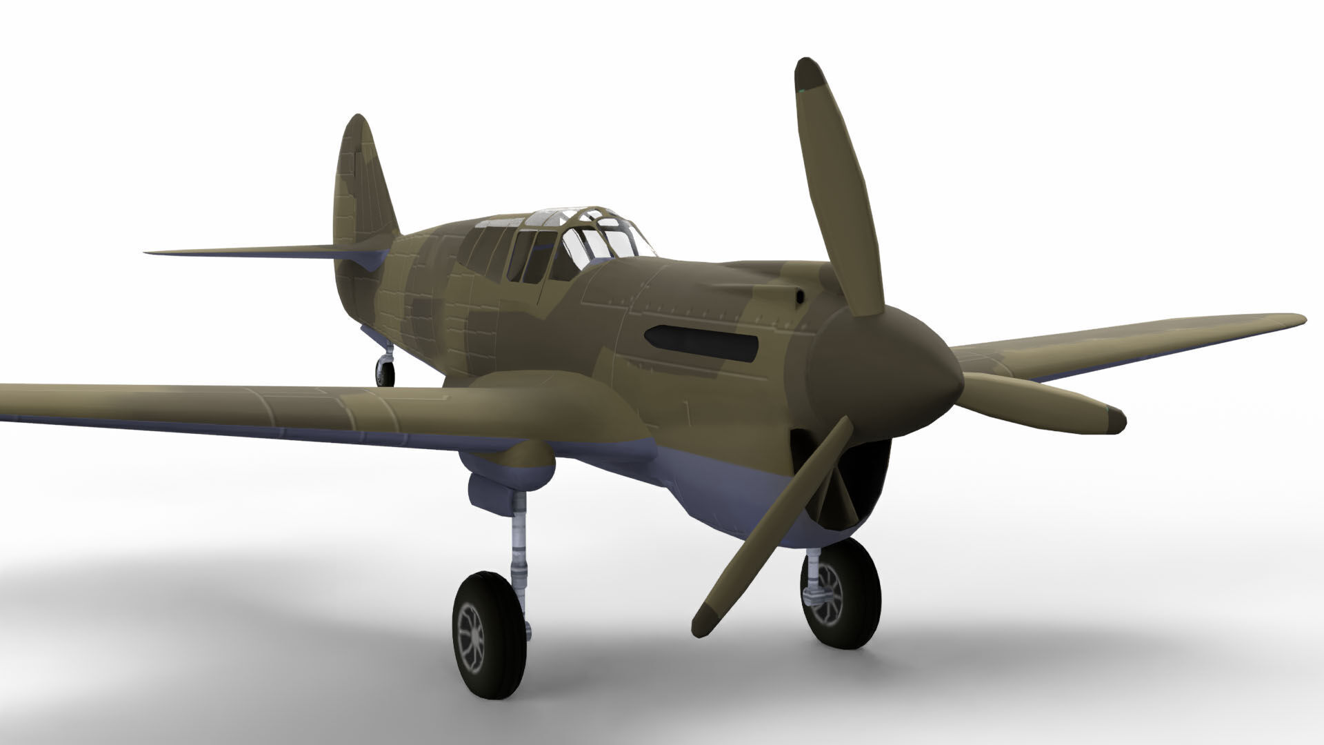 Fighter Plane Low-poly 3D model_4