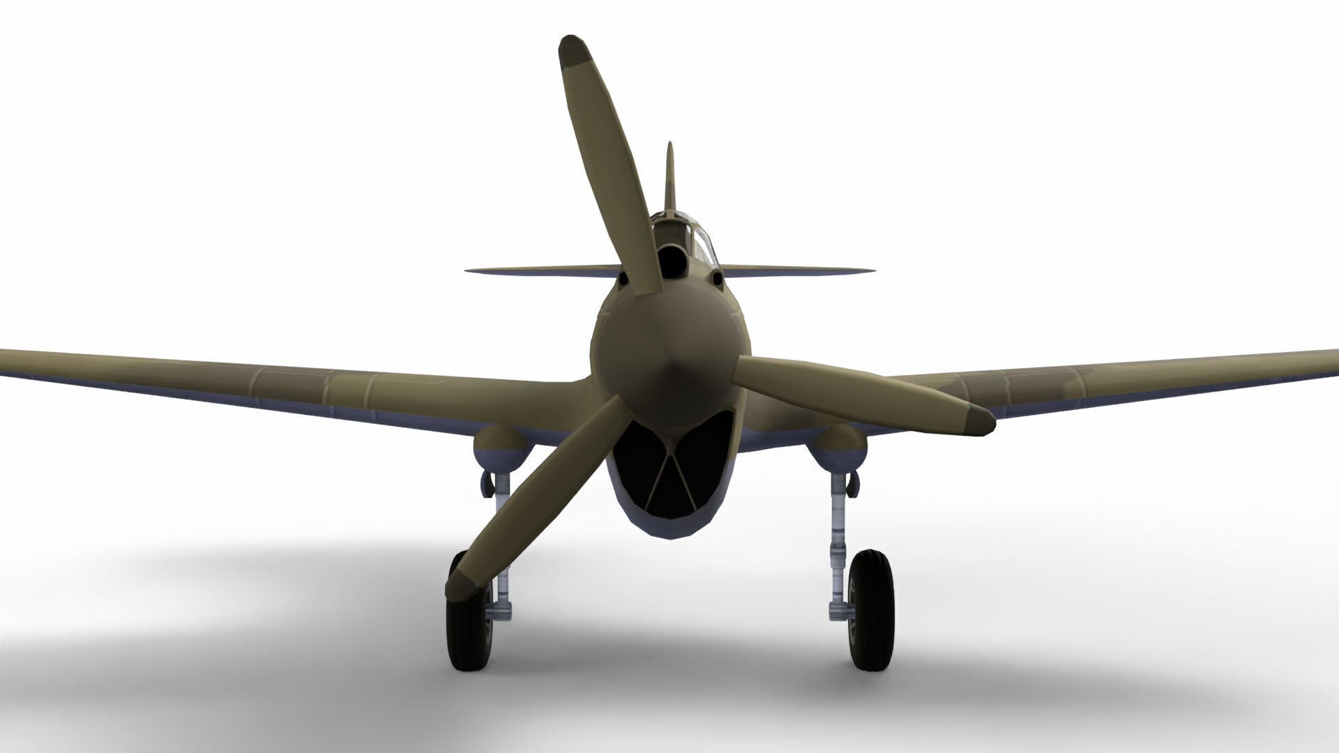 Fighter Plane Low-poly 3D model_5