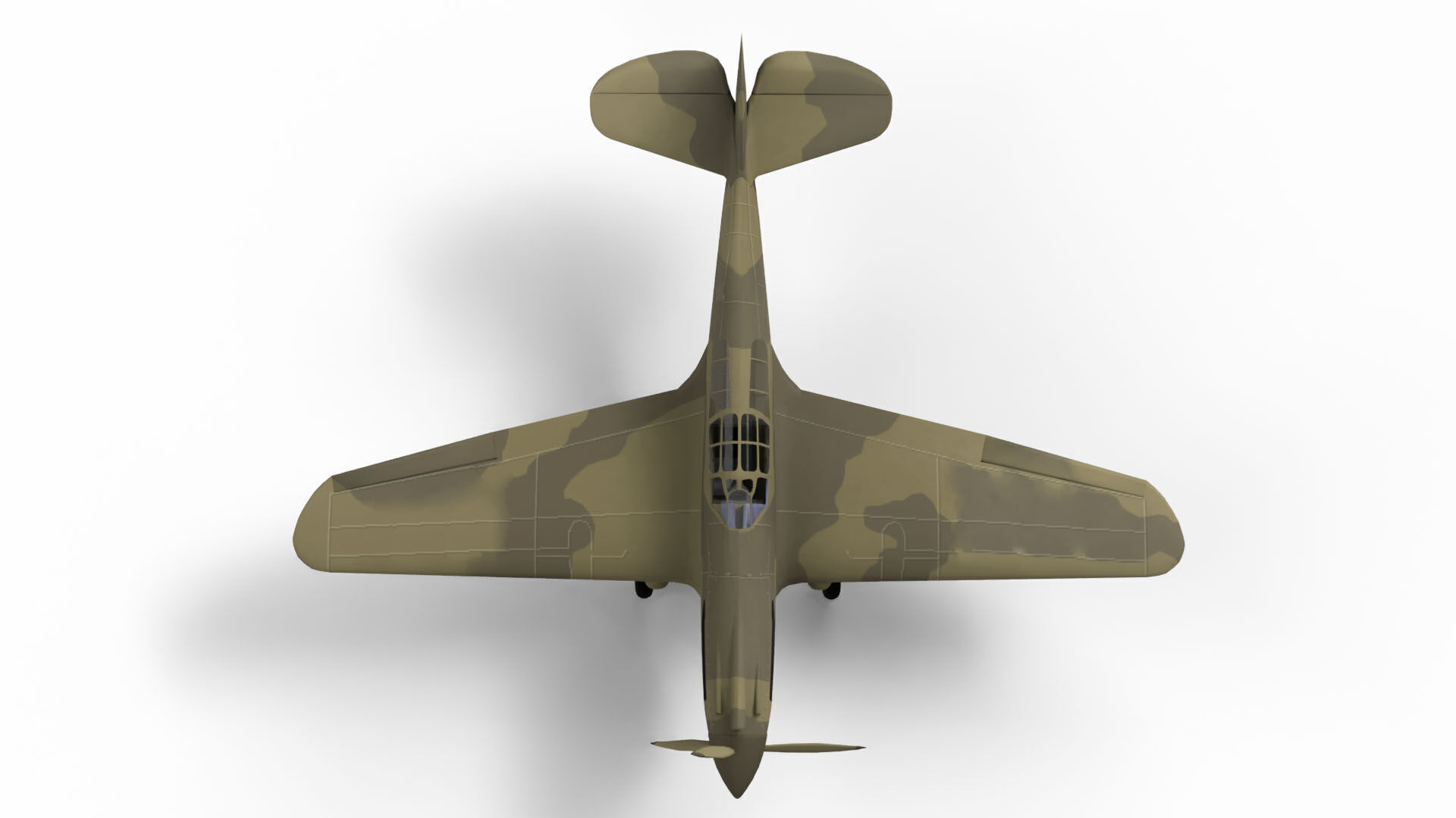 Fighter Plane Low-poly 3D model_6
