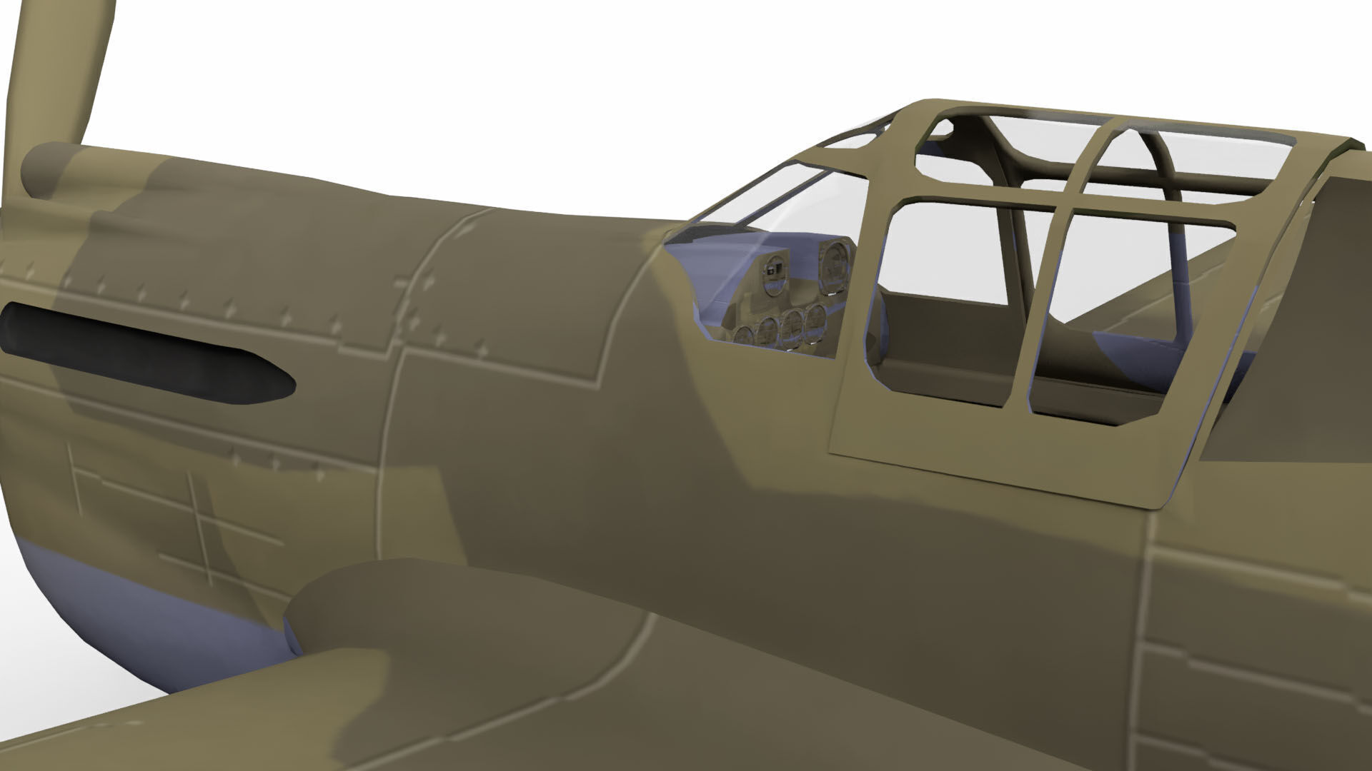 Fighter Plane Low-poly 3D model_8