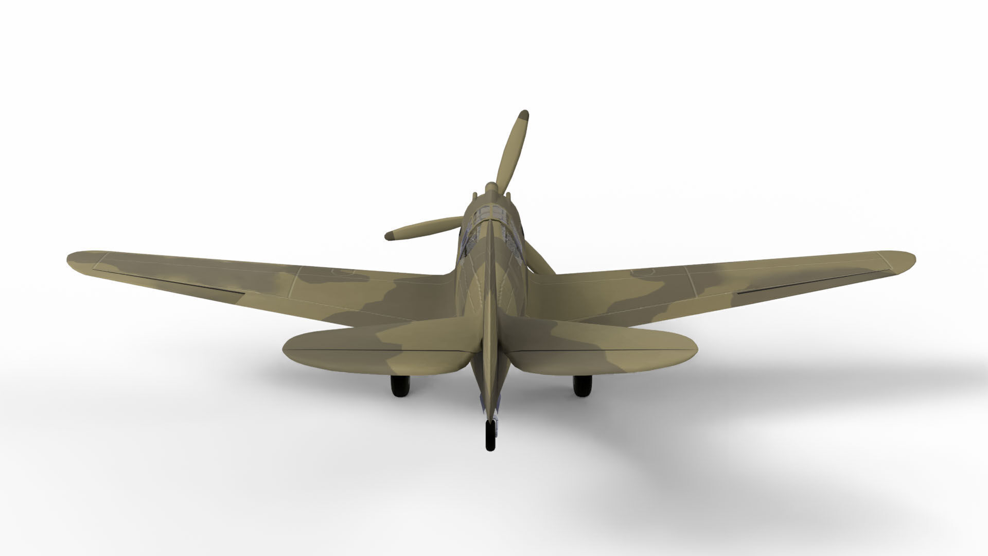 Fighter Plane Low-poly 3D model_2
