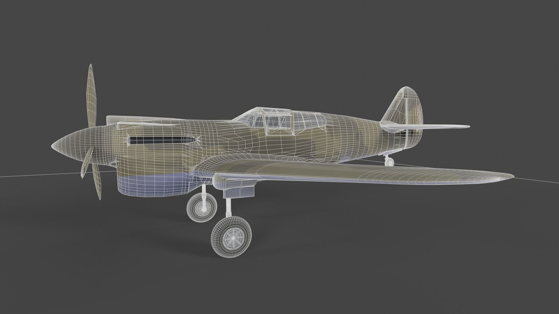 Fighter Plane Low-poly 3D model_10