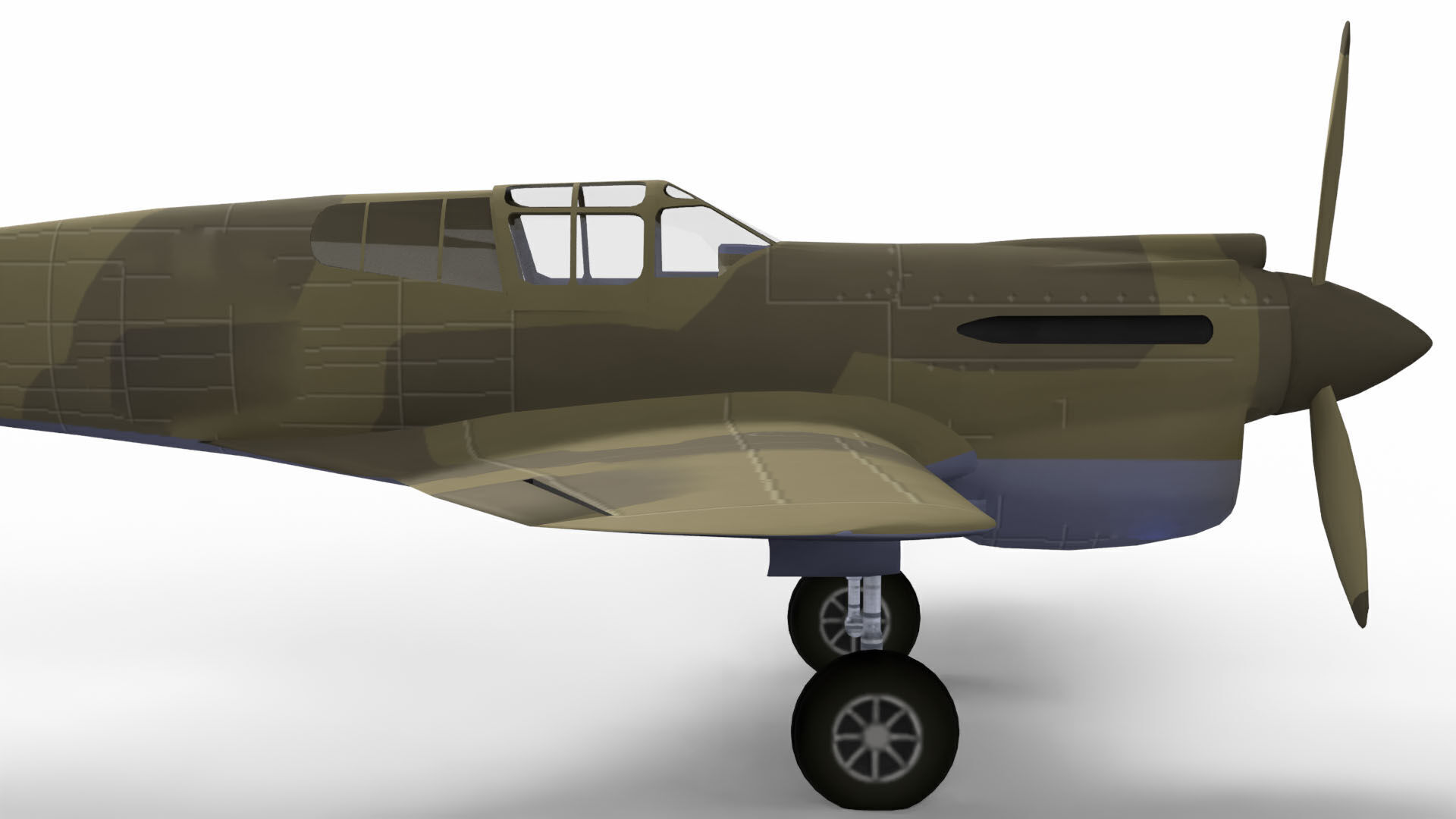Fighter Plane Low-poly 3D model_9