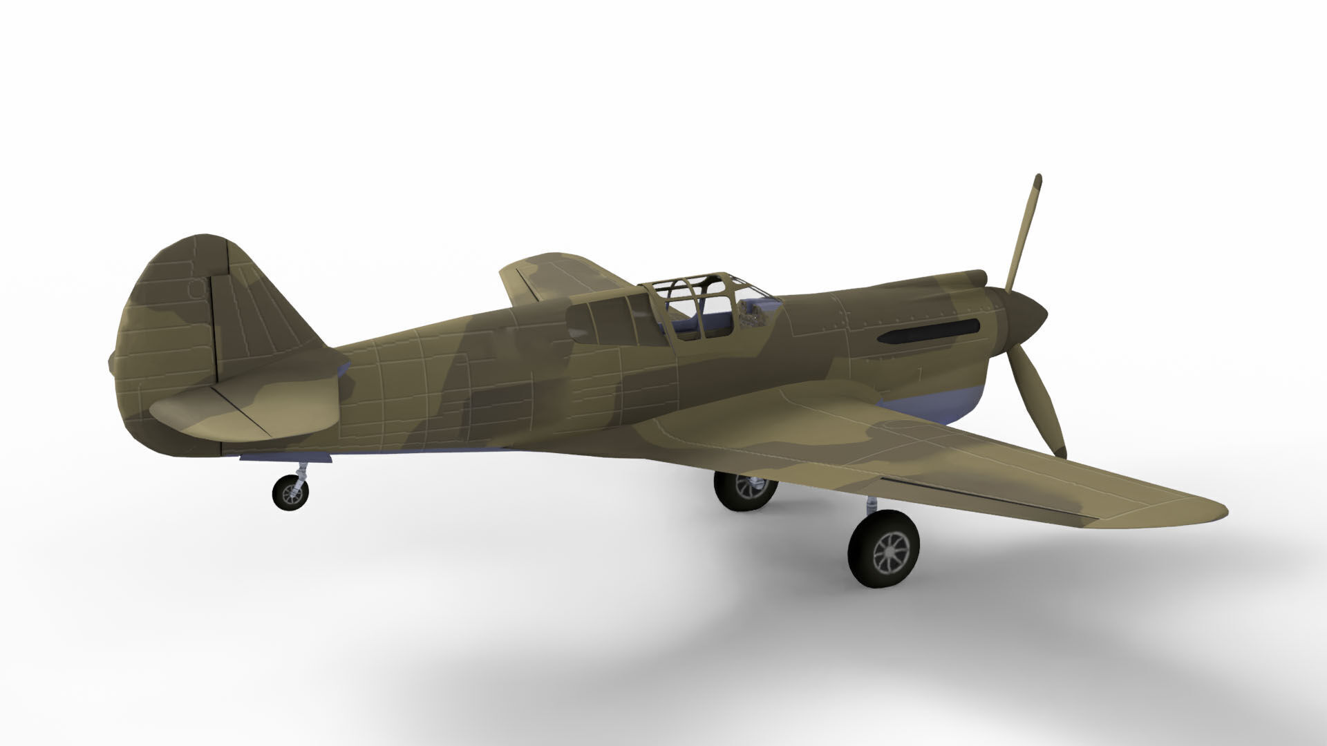 Fighter Plane Low-poly 3D model_3