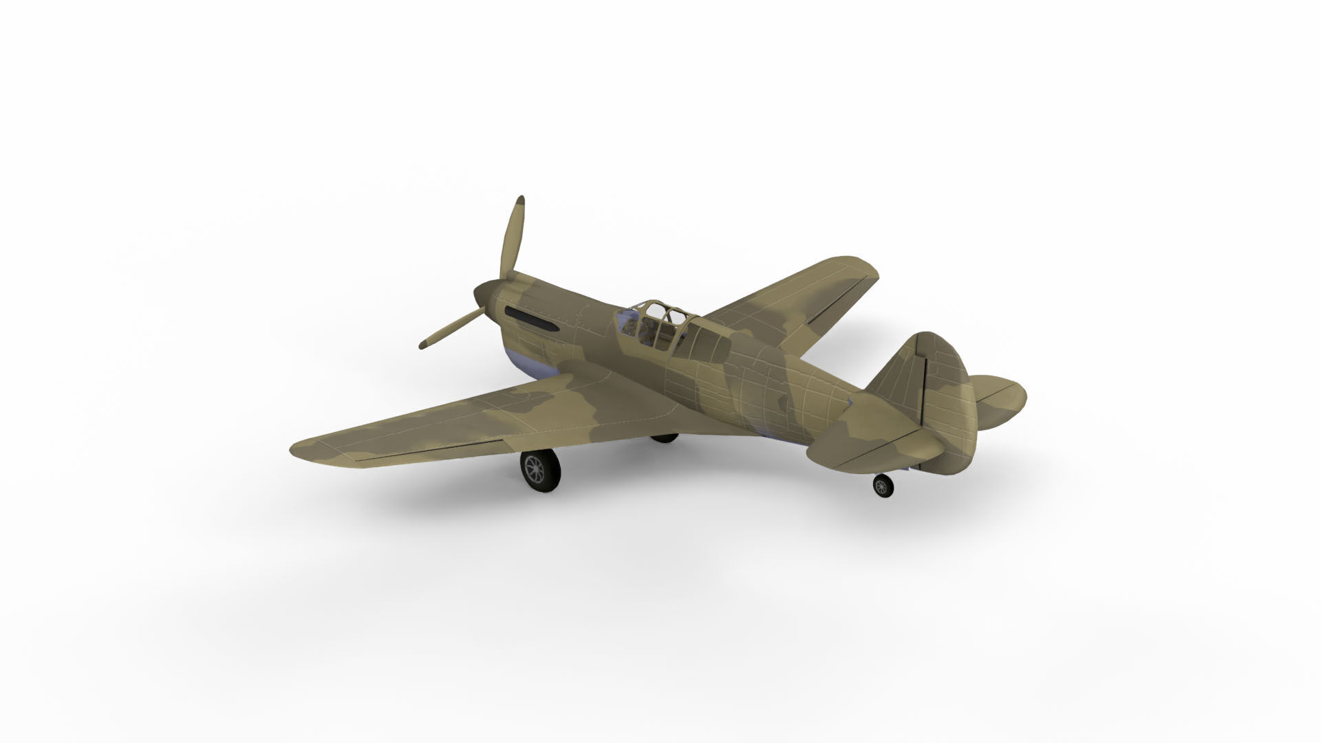 Fighter Plane Low-poly 3D model_7