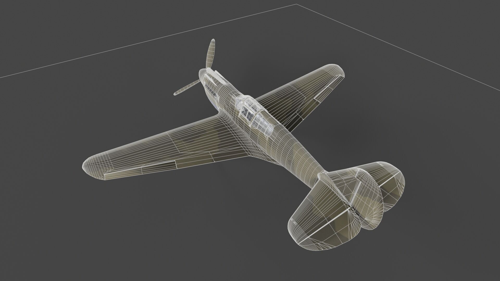 Fighter Plane Low-poly 3D model_11