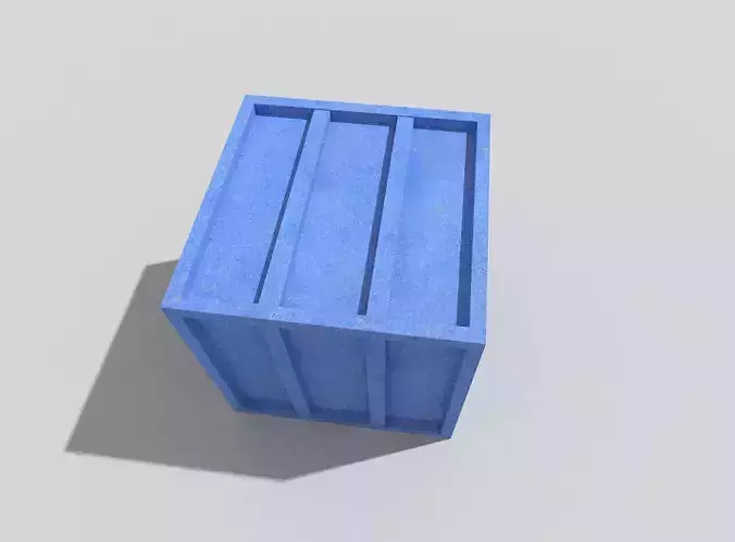 low poly metal crate