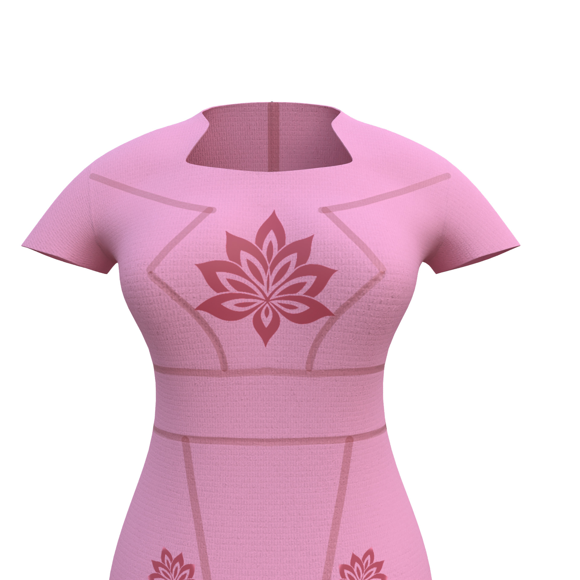 Low Poly Pink Vintage Dress Low-poly 3D model_4