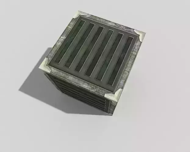 low poly metal crate Low-poly 3D model