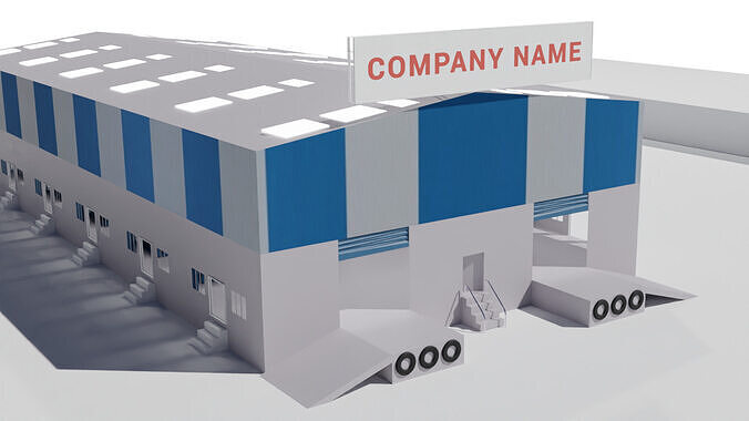 Warehouse 3d Model with Forklift 3D model 7