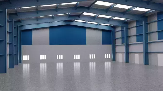 Warehouse 3d Model with Forklift