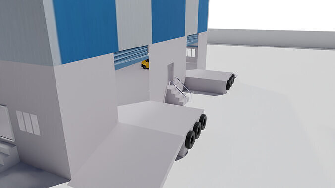 Warehouse 3d Model with Forklift 3D model 5