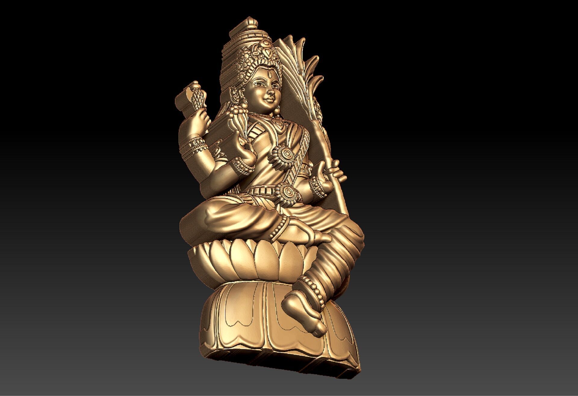 LALITHA DEVI GOLD PENDENT 3D print model_4