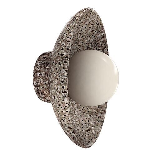 Ceramic Wall Dish Sconce Light   White Ochre 3D model