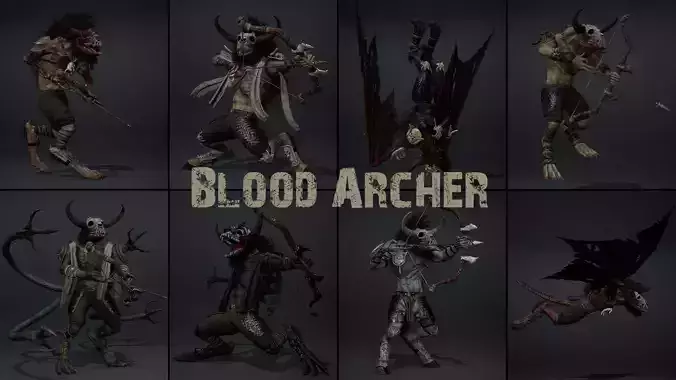 Blood Archer Low-poly 3D model