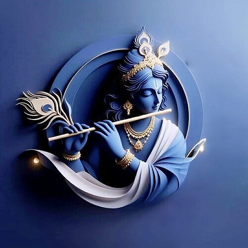 Lord Krishna with Flute  3D print model