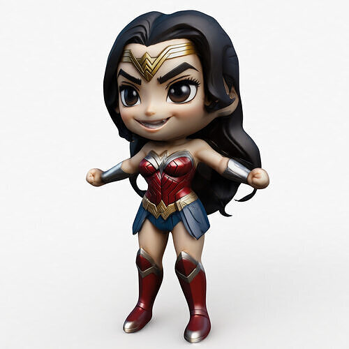 Wonder Woman Toy Low-poly 3D model