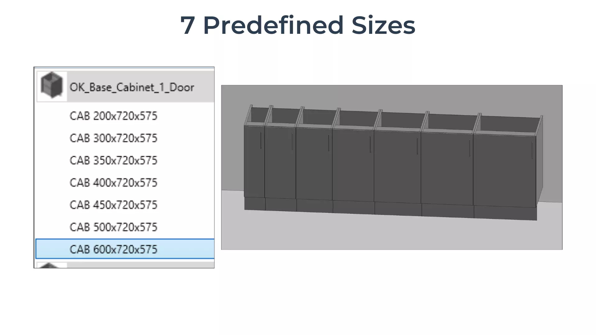 SINGLE DOOR BASE Cabinet Revit Family UK Parametric 3D model_1