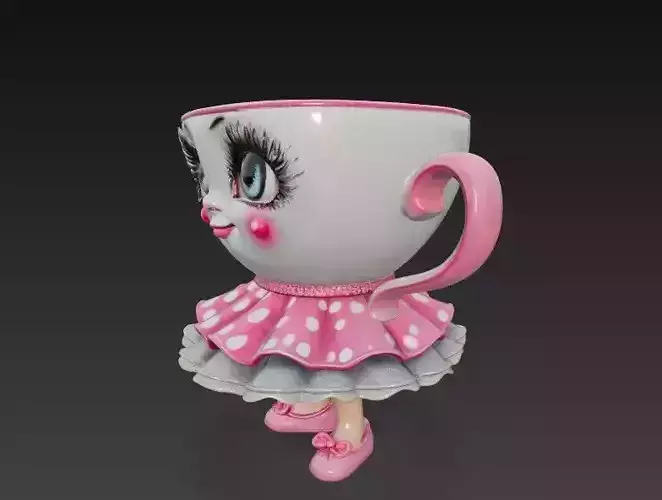 Ballerina coffee cup 3D print model