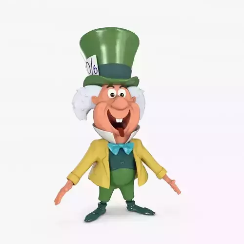 Mad Hatter Low-poly Textured Low-poly 3D model