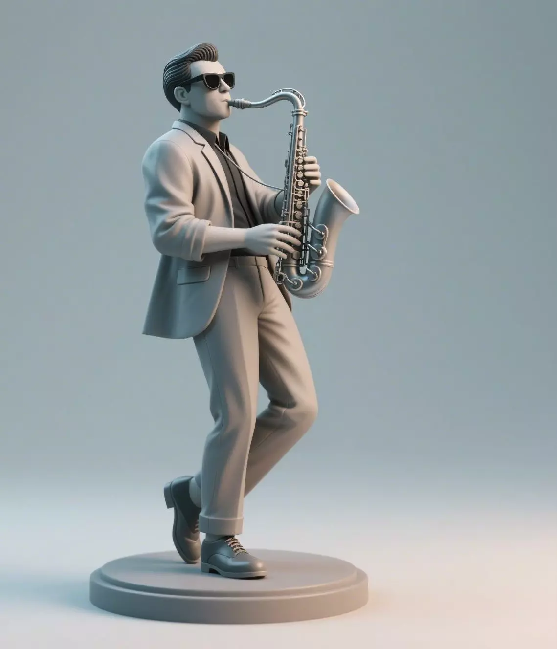 1950s Saxophone Player Jazz Musician Statue 3D print model
