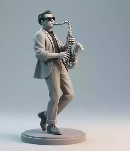 1950s Saxophone Player Jazz Musician Statue