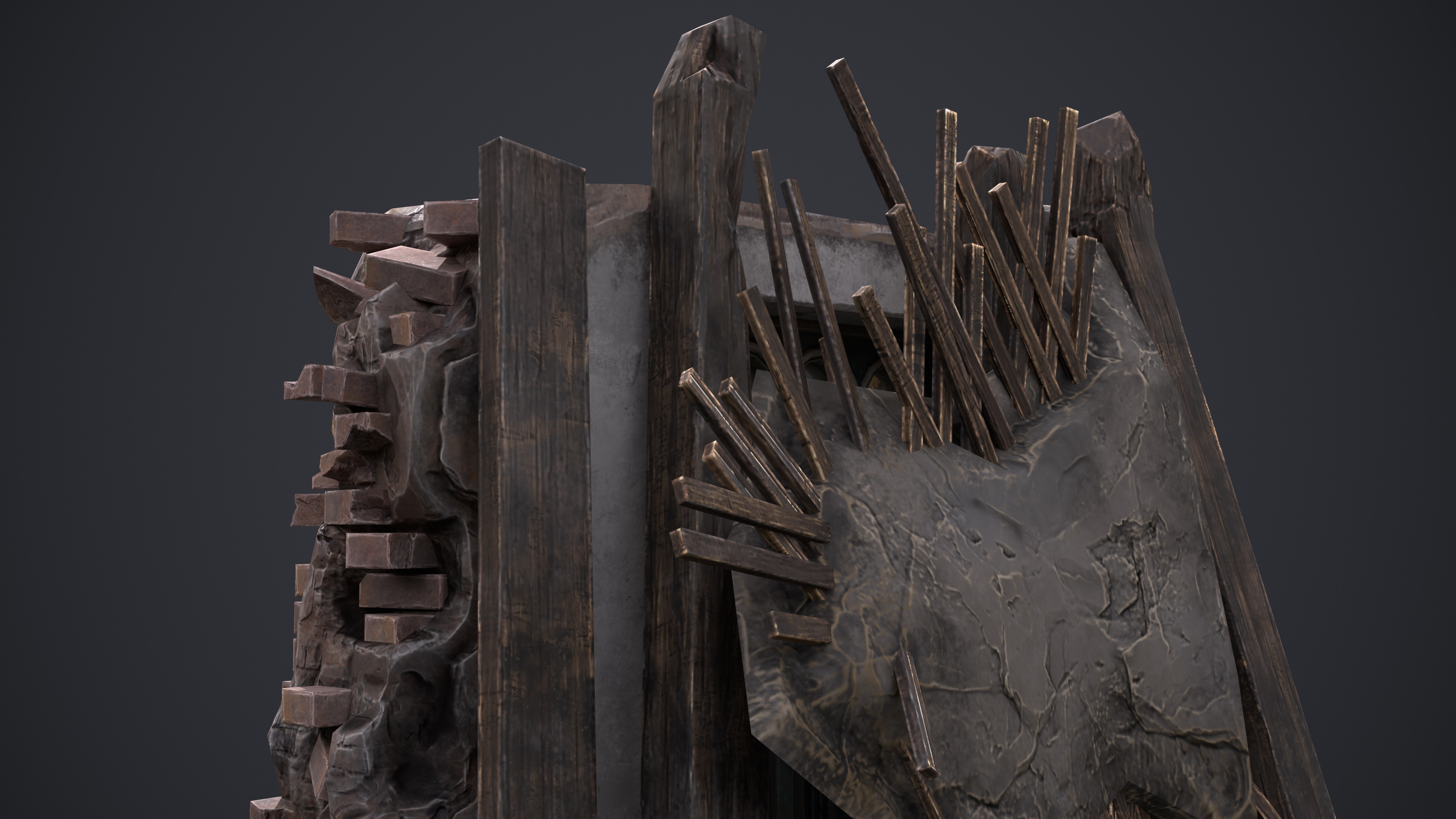 Old Door Low-poly 3D model_9