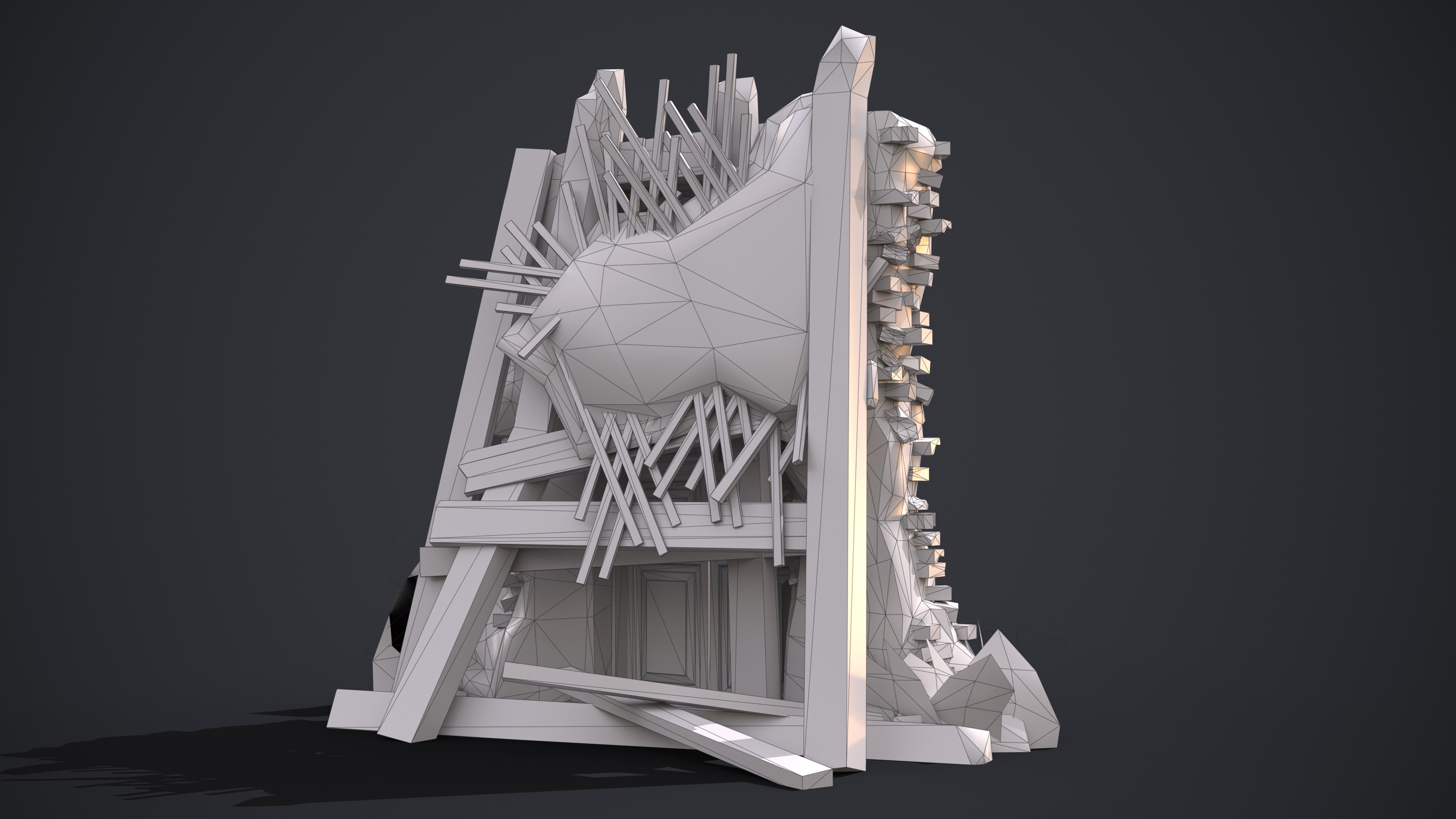 Old Door Low-poly 3D model_12