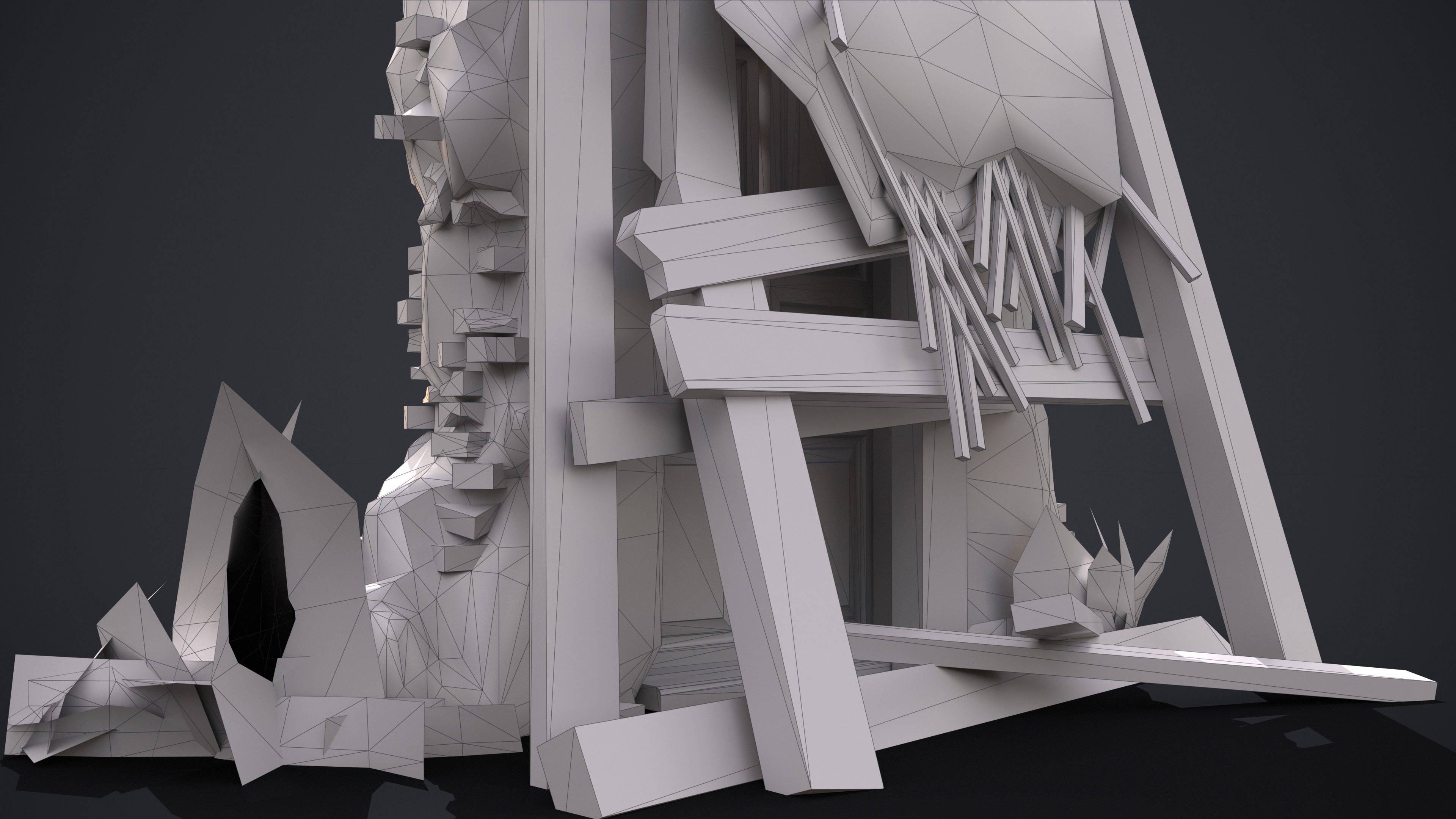 Old Door Low-poly 3D model_15