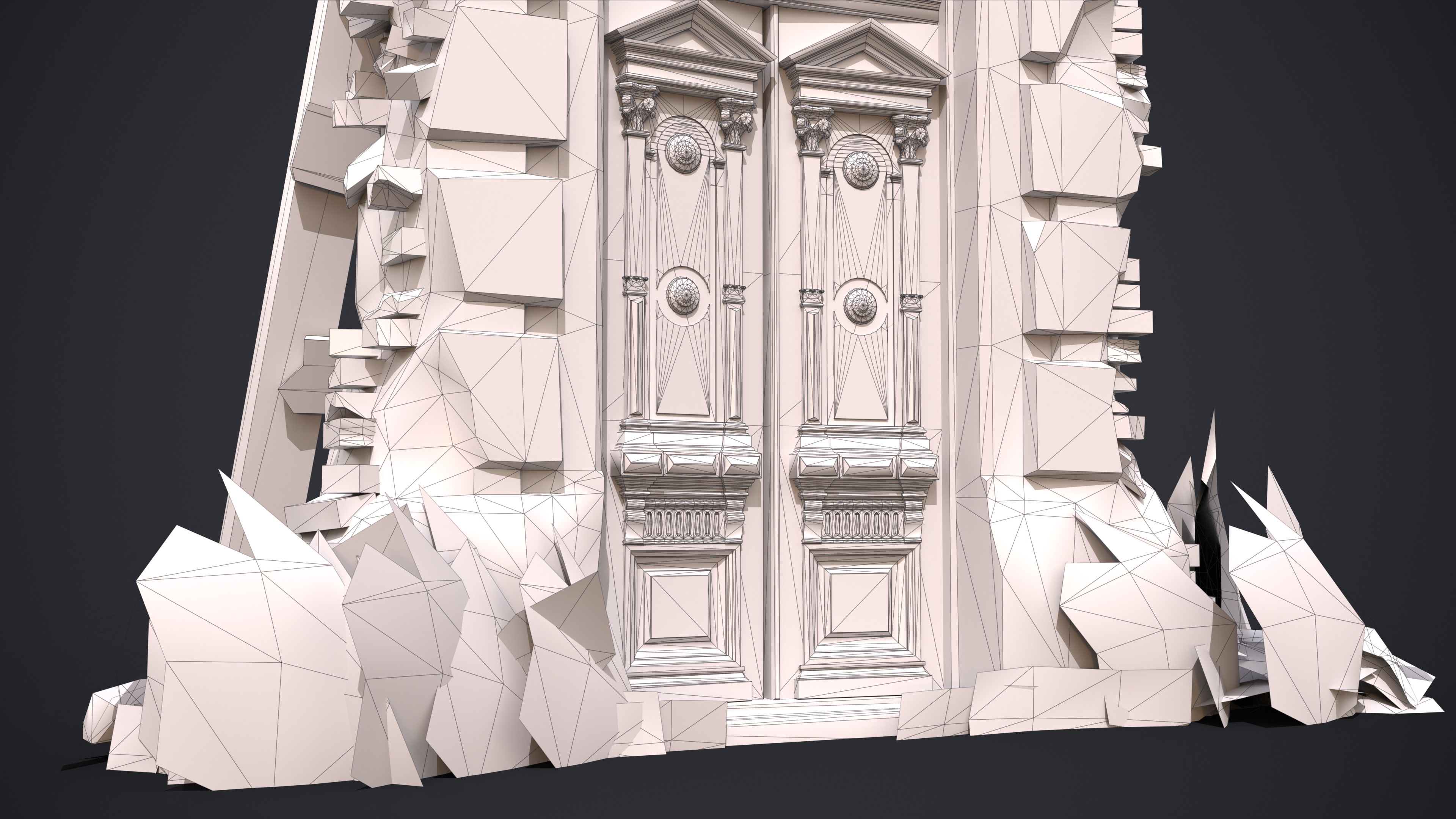 Old Door Low-poly 3D model_14