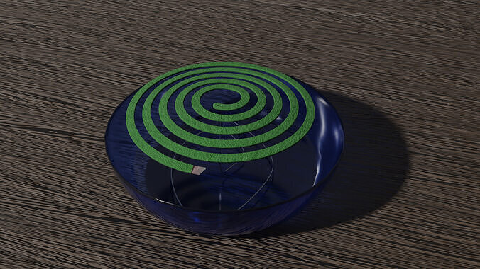 Japanese Mosquito Coil with Glass Holder 3D model