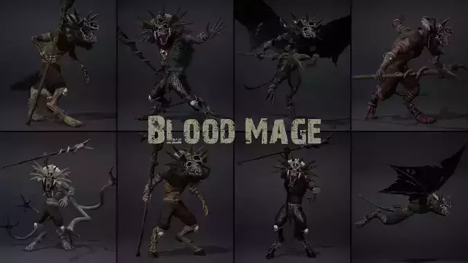 Blood Mage Low-poly 3D model