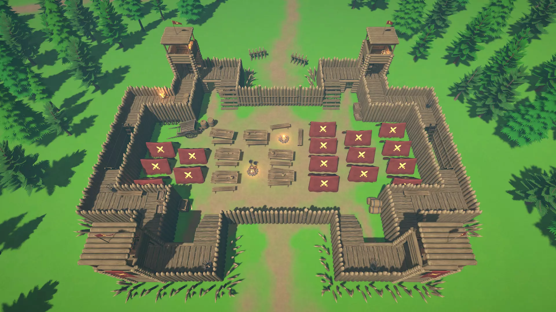 Wooden Fort - Stylized Fantasy Environment Low-poly 3D model_2