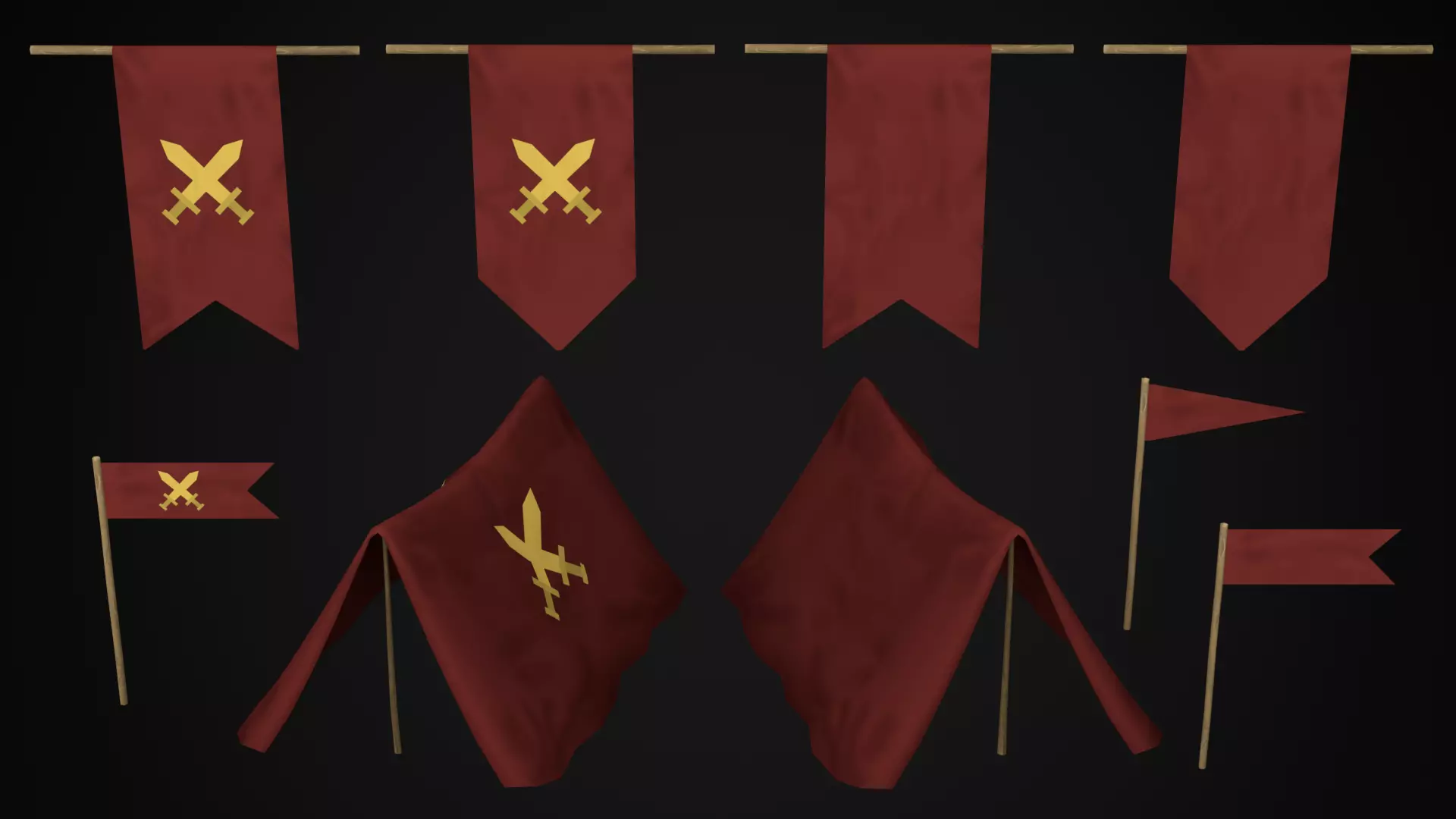 Wooden Fort - Stylized Fantasy Environment Low-poly 3D model_6