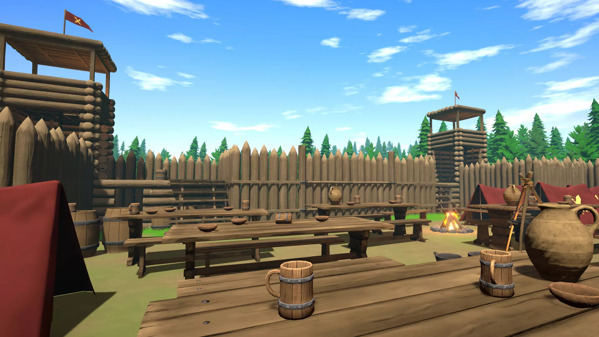 Wooden Fort - Stylized Fantasy Environment Low-poly 3D model_3