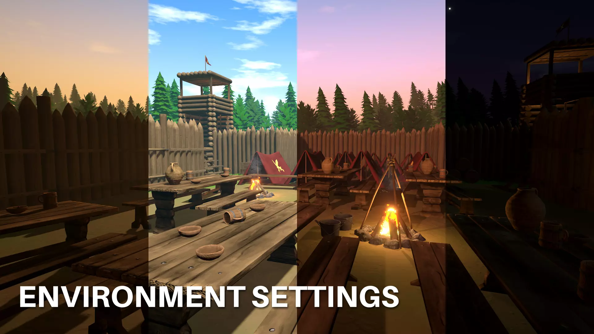Wooden Fort - Stylized Fantasy Environment Low-poly 3D model_13