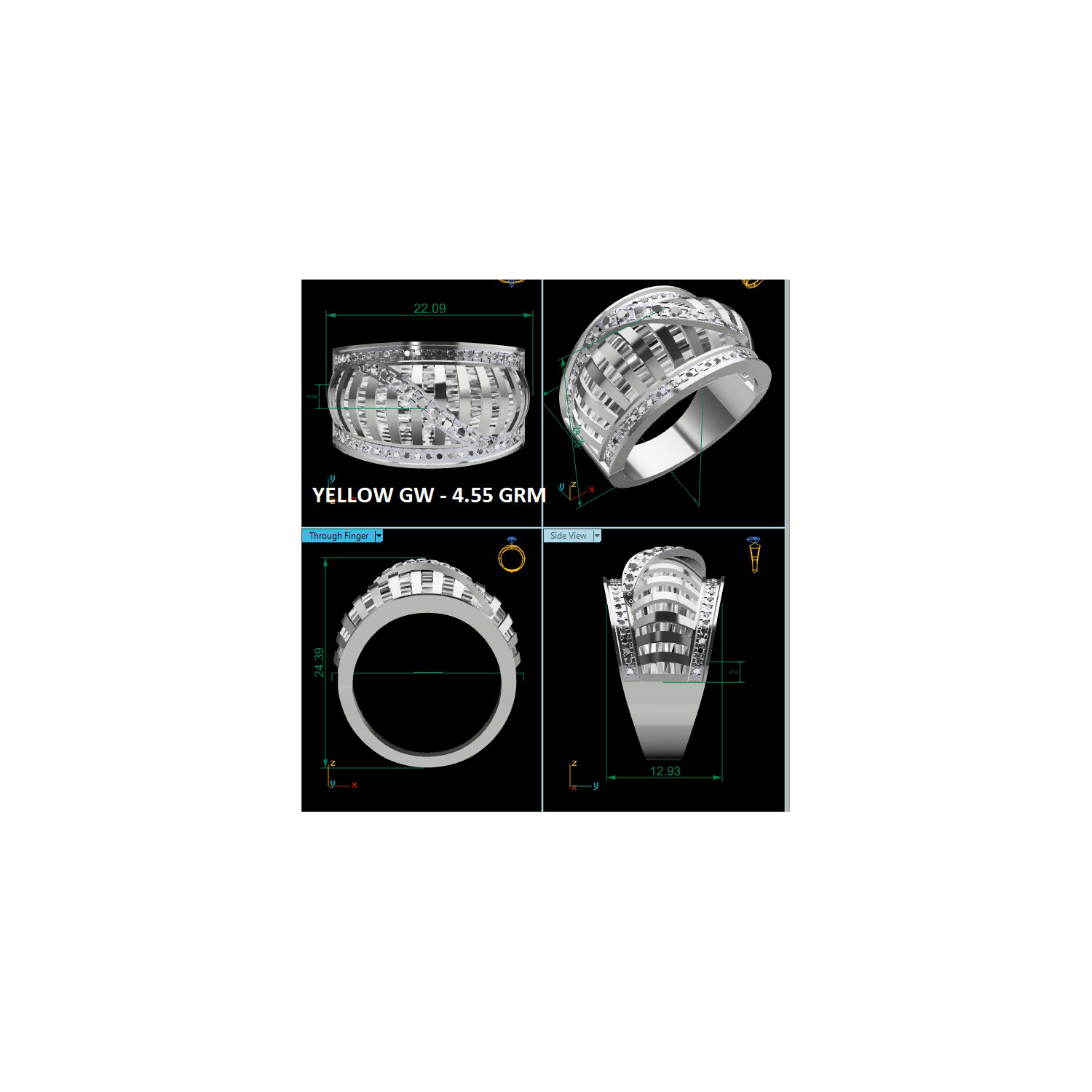  Women Ring Render 3dm STL MTL SLC JCD OBJ FBX Details 3D print model_12