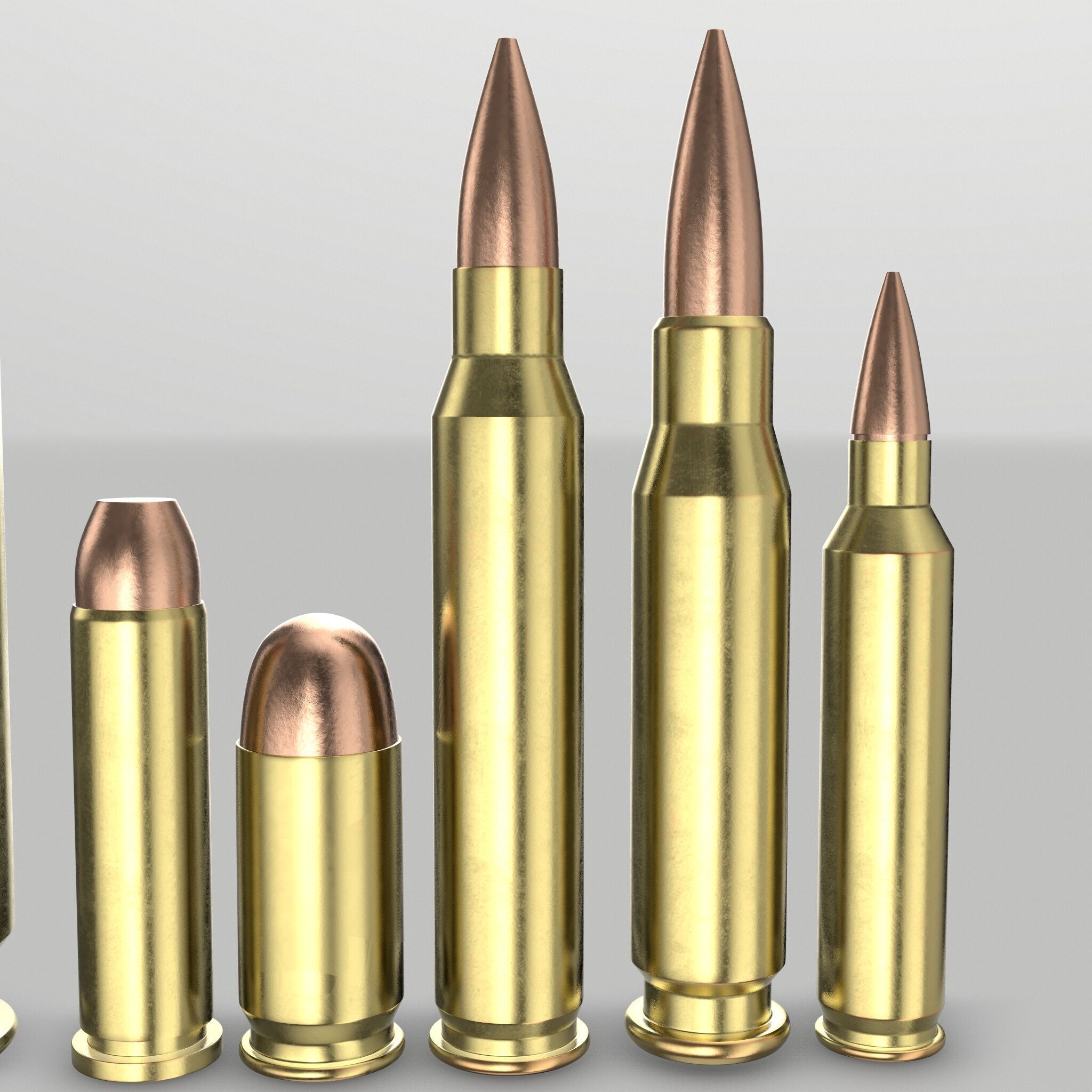 AMMO PACK MOST COMMON AND POPULAR BULLET 3D MODELS  Low-poly 3D model_8